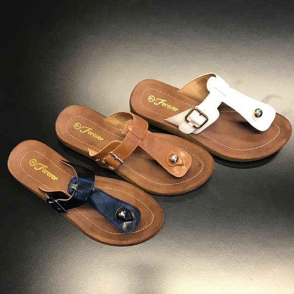 Comfy Tan Thong Buckle Sandals - Picture 4 of 4